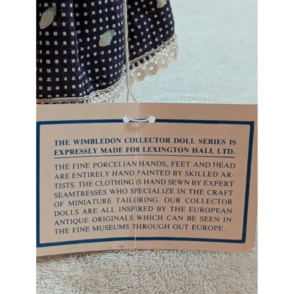 Wimbledon Collection Lexington Hall Porcelain Doll Red Hair Navy Polka Dot Dress